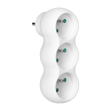 ORNO Razdjelnik snowman 3 x 2P+Z, gornji utikač, bijeli