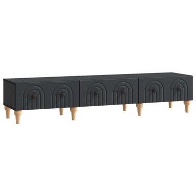 TV ormarić s ladicama, dimenzije 147 x 34,5 x 30 cm, konstruirano drvo, crna