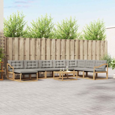 Set vanjskih sofa, 9 pcs, 79 x 79 x 37 cm, bijela i svjetlosiva
