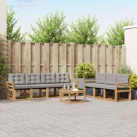 Set vanjskih sofa s jastucima 8 kom, bijela/svijetlo siva