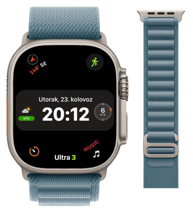 APPLE Pametni sat Watch Ultra 3, GPS + Cellular, 49 mm, Light Blue Alpine Loop, svijetloplavi
