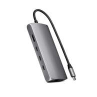 SATECHI Adapter, USB-C MultiPort 8K, Ethernet V3, sivi