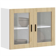 Kuhinjski zidni ormarić sa staklenim vratima Porto boja hrasta