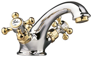 SAPHO ANTEA Slavina s odvodom, samostojeća, retro stil, krom, zlatna