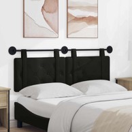Zidno uzglavlje, umjetna koža, 150 x 55 x 5 cm, crno, za krevet 140 cm, bez LED