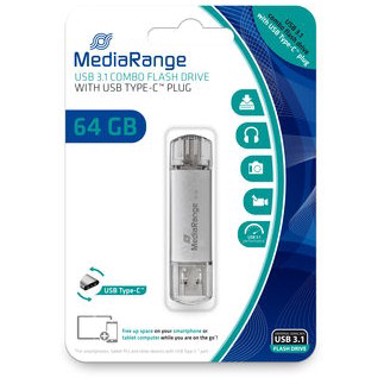 MEDIARANGE USB memorija, 64 GB, USB 3.1, USB-C combo