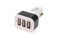 AMIO Auto punjač 3x usb 5,1A, bijeli