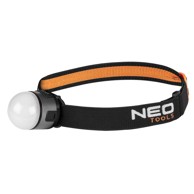 NEO TOOLS Naglavna svjetiljka za kampiranje, USB-C punjiva, 450 lm