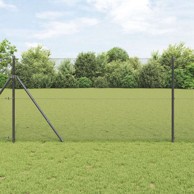 Zavarena ograda s 13 stupova, 1x50 m, čelik, siva