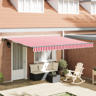 Skrovita tenda 400x300 cm, crvena i bijela pruga