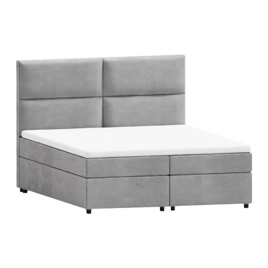 ROPEZ Boxspring krevet Rico 200x200 cm s podnicom i prostorom za odlaganje, svijetlo sivi