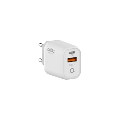 ADDA COLLINS Punjač CH-002-WH Fusion Fast Charger 2u1, QC3.0 USB-A + PD 20W Type-C, bijeli