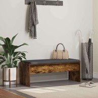 Klupa za hodnik s jastukom 100 x 38 x 46 cm dimljeni hrast