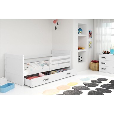 Krevet BMS Rico s ladicom, 200 x 90 cm, bijeli