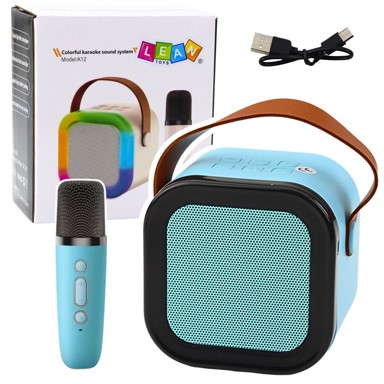 Bežični karaoke zvučnik K12, s mikrofonom, RGB, Bluetooth, plavi