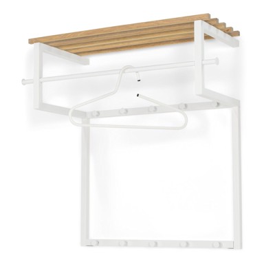 SPINDER DESIGN Bijela/u prirodnoj boji metalna zidna vješalica s policom Rizzoli