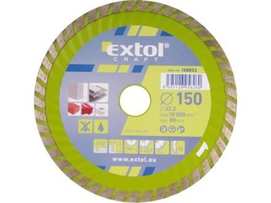 EXTOL CRAFT Dijamantna rezna ploča 108853, turbo, 150 x 22,2 mm, suho/mokro rezanje
