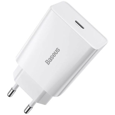 BASEUS Punjač USB-C QC 20W MINI, bijela