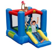 HAPPY HOP Dvorac na napuhavanje s toboganom, plavi