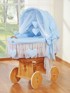 MY SWEET BABY Moses košara, Amelia Wicker, s kapuljačom, prirodna, plava posteljina