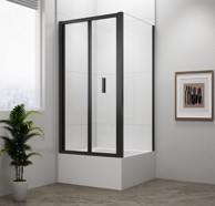 POLYSAN Tuš kabina DEEP BLACK, pravokutna, 1000 x 750 mm, L/P varijanta, prozirno staklo