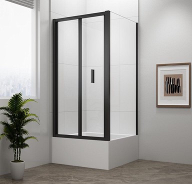 POLYSAN Tuš kabina DEEP BLACK, pravokutna, 1000 x 750 mm, L/P varijanta, prozirno staklo