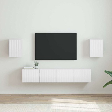 TV zidni ormar, 2 komada, Sjajno bijelo 30 x 31 x 40 cm