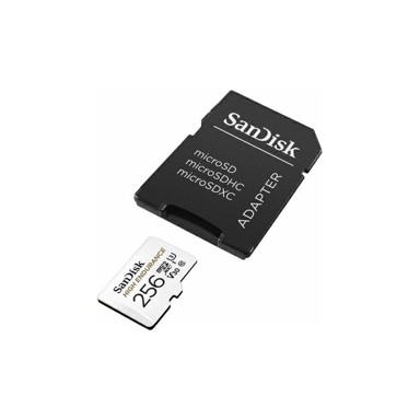 SANDISK MicroSDHC High Endurance video 256GB + SD Adapter Full HD / 4K video, up to 100/40 MB/s C10, U3, V30
