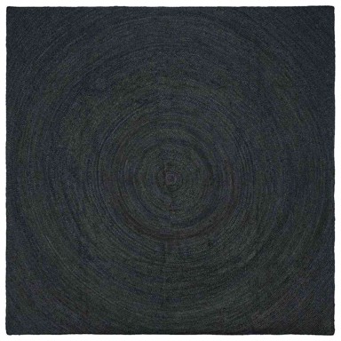 Tepih, dimenzije 200 × 200 cm, juta, tamnosiva