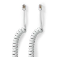 NEDIS Telekomunikacijski kabel RJ10 muški RJ10 muški 2,00 m dizajn kabela: spiralni vrsta kabela: RJ10, bijeli