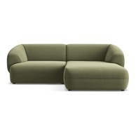 MAKAMII Zelena baršunasti kutna garnitura (s desnim kutom) Moana, 230x156x81 cm