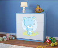 Dječja komoda Plavi medvjed, plava, 80×80×41 cm