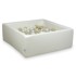 MIMII Suhi bazen 110 x 110 x 40 Boucle White 600 kuglica, prozirna, bijela, biserna, svijetlo zlatna