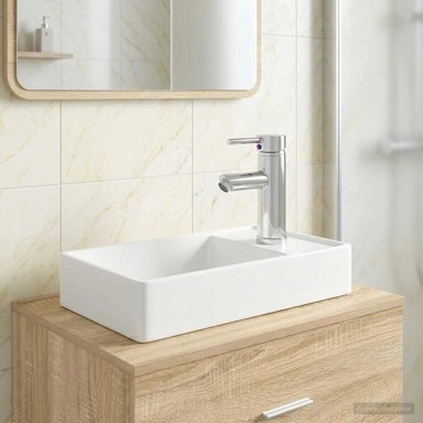 Umivaonik za kupaonicu, 40,5 x 22,5 x 11,5 cm, metal, krom