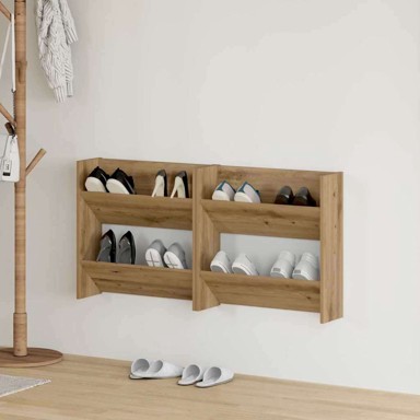 Ormarići za cipele na zidu 2 pcs 60 x 18 x 60 cm, hrast artisan