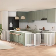 Vrata za pse s vratašcima 12 panela sklopiva 960 cm drvo topole