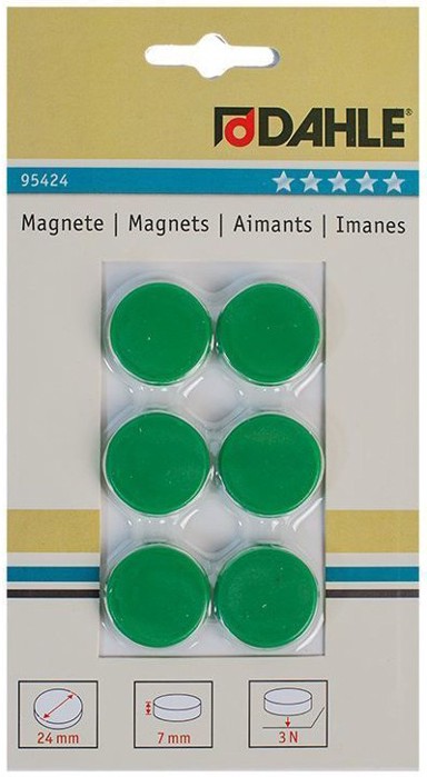 DAHLE Magneti Φ24 mm, zeleni, 6/1