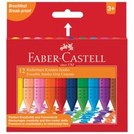 FABER-CASTELL Jumbo Grip 2001 voštane boje 122540, 12 boja