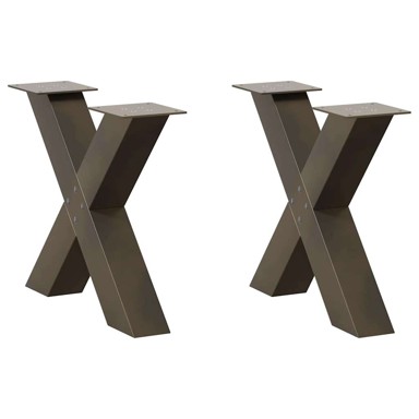Noge za klub stolić u obliku slova x, 2 kom, 50 x (42-43) cm, prirodna