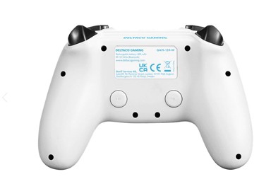 DELTACO Kontroler, bijeli, bežični, za Playstation 4, Bluetooth