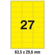 ZWECKFORM Etikete LK 63,5x29,6 mm L6004-25 neon žute 25 listova
