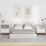 Noćni ormarić, 49 x 36 x 61 cm, 2 komada, konstruirano drvo, bijelo