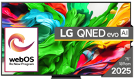 LG TV QNED Mini LED 4K QNED86, 190 cm (75QNED86A3A.AEU)
