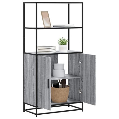 Visoka komoda siva Sonoma 68x35x139 cm Konstruirano drvo i metal