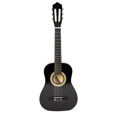 ECOTOYS Dječja drvena gitara sa 6 žica, crna