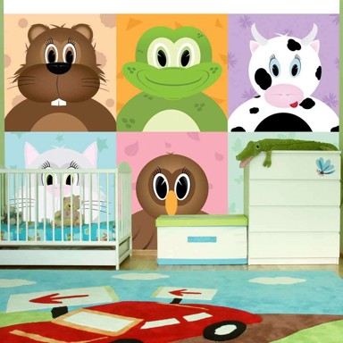 Foto tapeta Cheerful animals 350x245