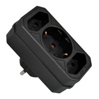 COMMEL Utikač razdjelnik, 3-struki, crna