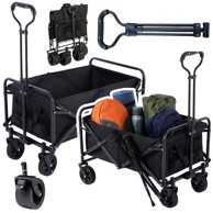 Transportna kolica za vrt i plažu, sklopiva, 120 L, crna
