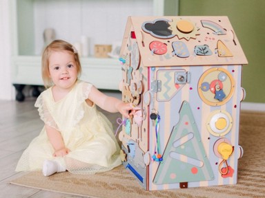 ELINELI Senzorna pastelna kućica s rasvjetom ZOO