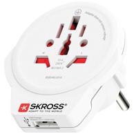 SKROSSPutni adapter, World To Europe + USB, 1500266